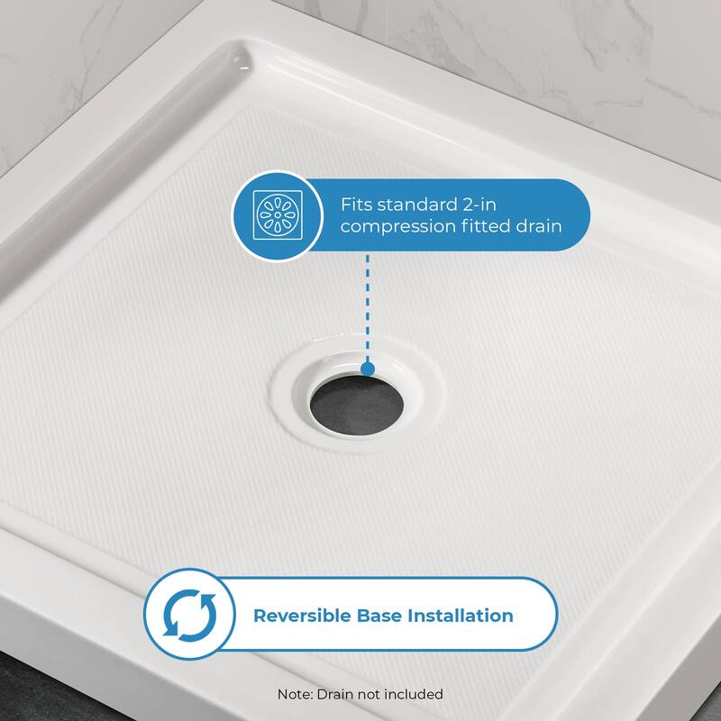 Ove Decors 15SBR-BALI34 Bali 34" x 32" Rectangular Shower Base with