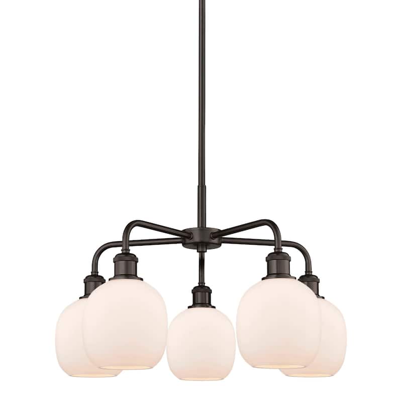 Innovations Lighting 516-5CR-15-24 Belfast Chandelier Belfast 5 Light - Oil Rubbed Bronze / Matte White