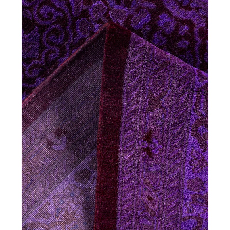 Overdyed One-of-a-Kind Hand-Knotted Runner Rug - Purple - 2' 8" x 4' 7"
