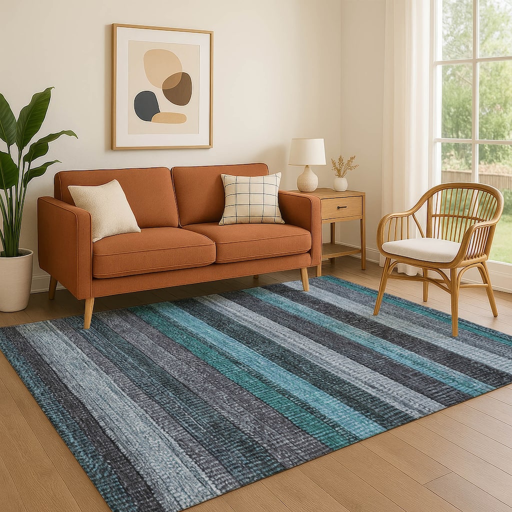 Premium Washable Super Soft Ombre Stripes Mayfield Rug