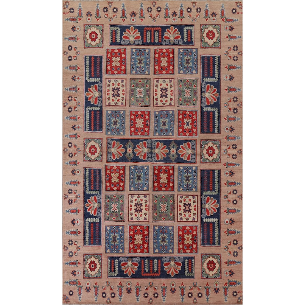 Garden Design Kazak Oriental Traditional Wool Area Rug Hand-knotted - 6'8" x 9'11"
