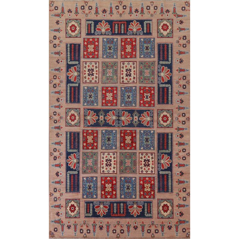 Garden Design Kazak Oriental Traditional Wool Area Rug Hand-knotted - 6'8" x 9'11"