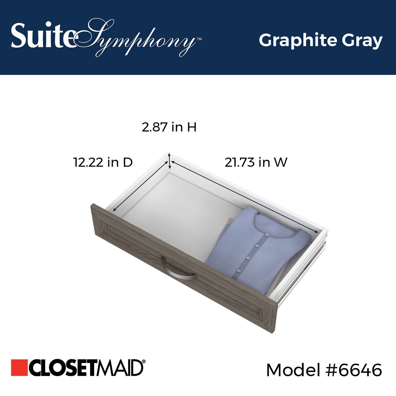ClosetMaid SuiteSymphony 25-inch Wide x 5-inch High Drawer - On