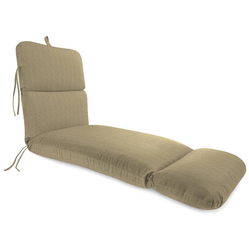 74" x 22" Outdoor Chaise Lounge Cushion with Ties and Loop - 74'' L x 22'' W x 5'' H - WOVEN WHEAT