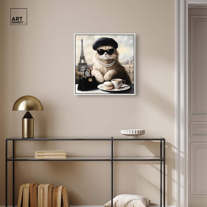Cat in Paris Treats Canvas by Art Remedy