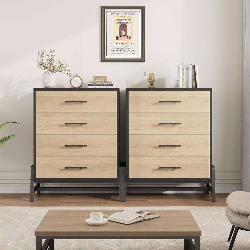 38.6" Tall 4 Drawer Dresser with Storage Freestanding