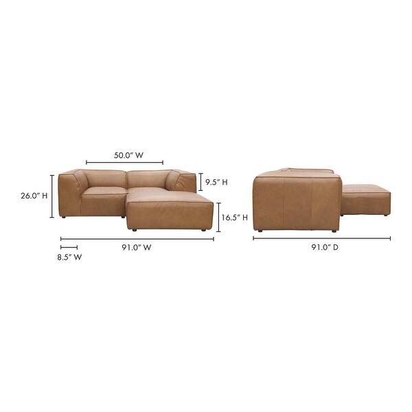 Aurelle Home Fromatta Modular Leather 3Piece Small LShape Sectional