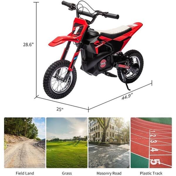 dimension image slide 1 of 3, 24V Kids Electric Motorcycle, Pneumatic Tires, and Non-Slip Handle