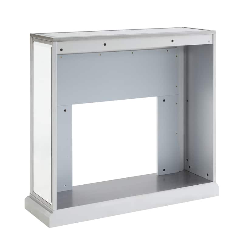 SEI Furniture Tranton Contemporary Color Changing Electric Fireplace with a Mirrored and Faux Marble Mantel