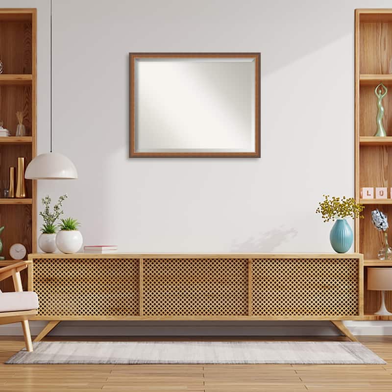 Two Tone Beveled Wood Framed Wall Mirror