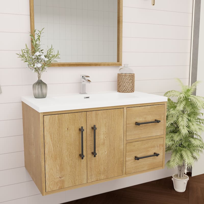 Victoria 36'' R Wall-mounted Vanity with Reinforced Acrylic Sink - 35.5