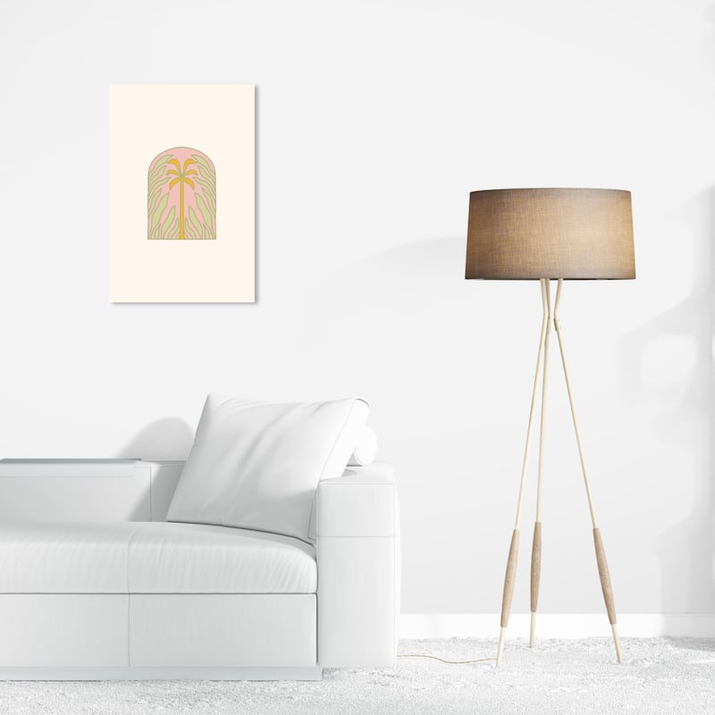 Wynwood Studio Canvas Floral and Botanical Palms Paradise Pink and Light Pink Modern & Contemporary Wall Art Canvas Print - 24 x 16