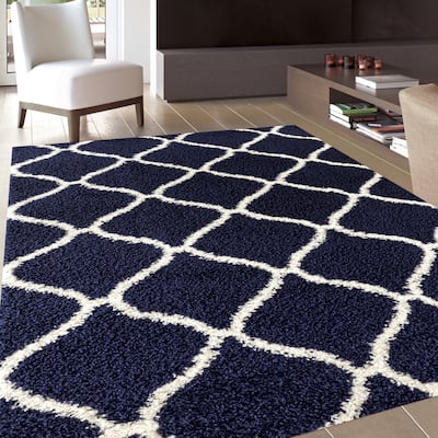 Porch & Den Trillium Moroccan Geometric Shag Area Rug