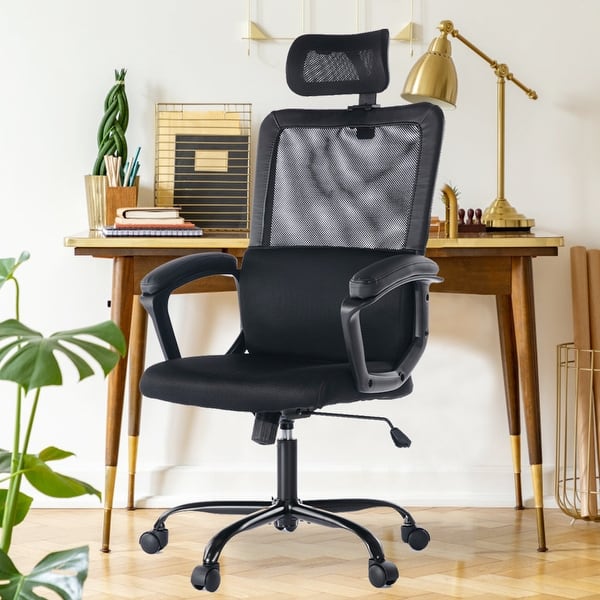 slide 2 of 42, Ergonomic Mesh Executive Chair Home Office Chair with Lumbar Support, Headrest Black