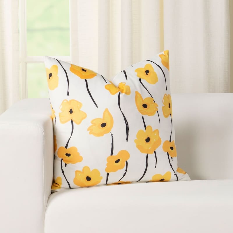 Midas Touch Floral Printed Plush Throw Pillow - 30 x 30