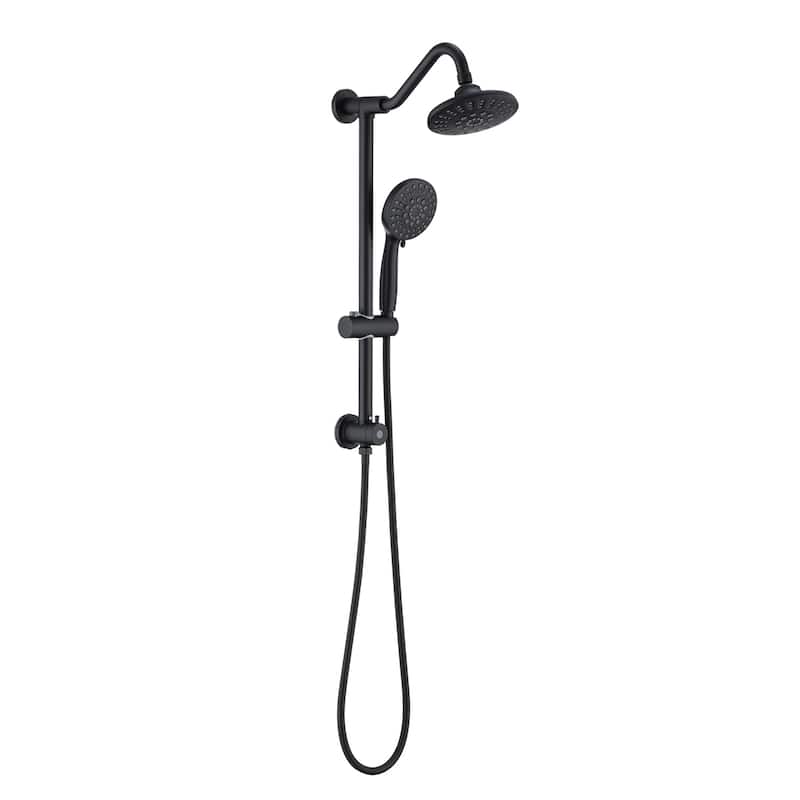 6 Inch Rain Shower Head with Handheld Shower Head Bathroom Rain Shower System - Matte Black