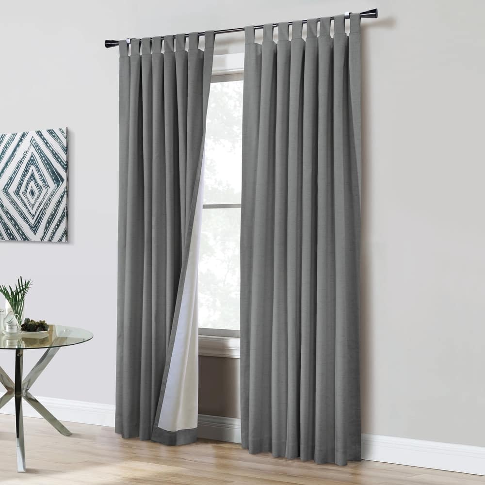 ThermaPlus Ventura Total Blackout Foamback Tab Top Curtain Panel Pair
