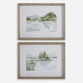Uttermost Serene Lake Framed Prints, Set Of 2