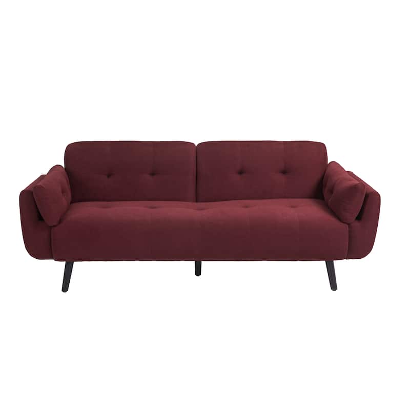 Modern Adjustable Backrest Convertible Futon Sleeper Couch