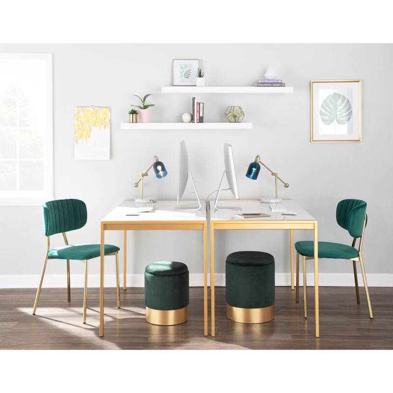 Silver Orchid Fein Gold Glam Velvet Chair (Set of 2)
