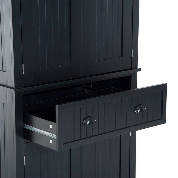 Shop Homcom Black Finish 72 Inch High Kitchen Pantry Cabinet Overstock 22200538