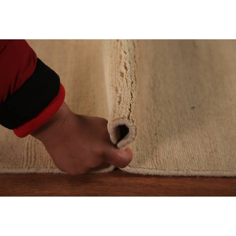 Modern Gabbeh Runner Rug Hand-Knotted Tribal Wool Carpet - 2'9" x 9'6"