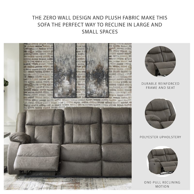 Signature Design by Ashley First Base Gunmetal Reclining Sofa - 86"W x 40"D x 41"H