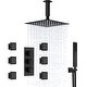 preview thumbnail 1 of 33, 12" Ceiling Mount Rainfall 3 Way Thermostatic Shower Faucets Sets with 6 Body Jets