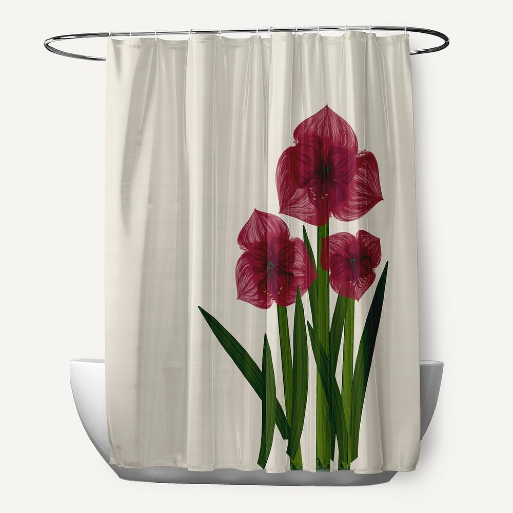 Amaryllis Floral Print Shower Curtain