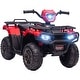 preview thumbnail 1 of 7, 12V Kids Electric ATV Quad with LED Headlights, AUX/USB Ports, and Twin Motors Red