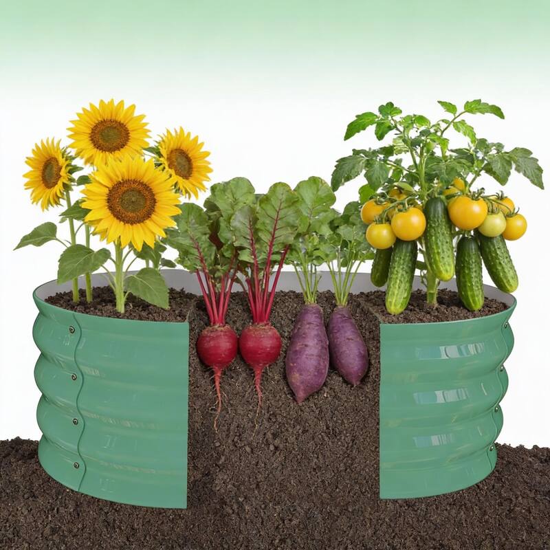 2-Pack Galvanized Raised Garden Beds, with Open Base