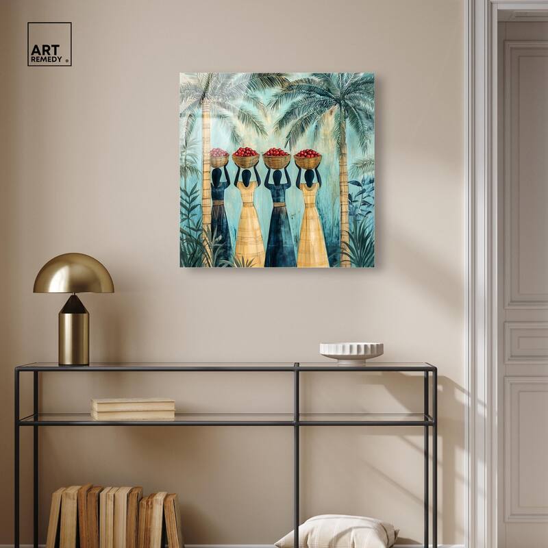 Walk Under Palms Acrylic by Art Remedy, Ready to Hang