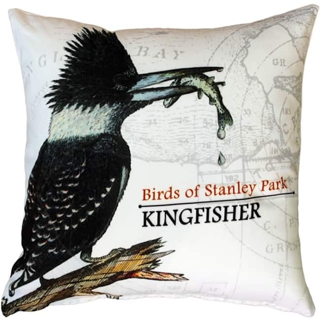 Kingfisher Bird 18x18 Throw Pillow with Polyfill Insert