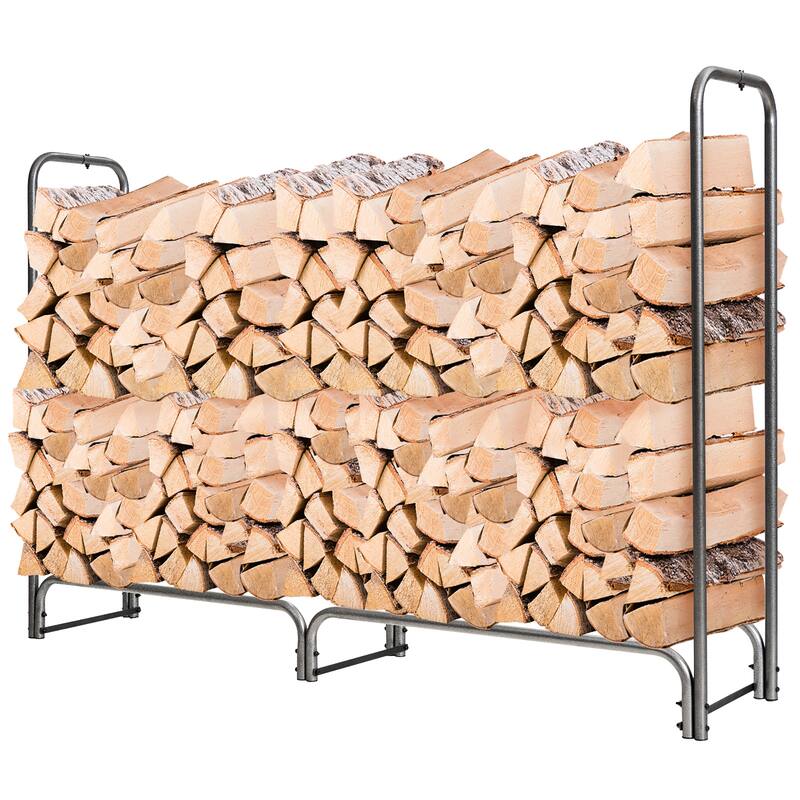 Costway 4FT/5FT/6FT/8FT Firewood Storage Log Rack Heavy Duty Iron Log