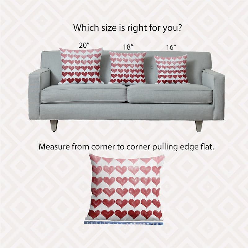 Colored Hearts Valentine's Day Decorative Indoor Pillow