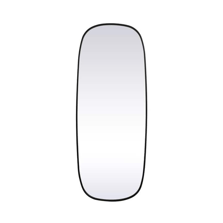 Indigo Home Metal Frame Oval Mirror 24x60 Inch - Black