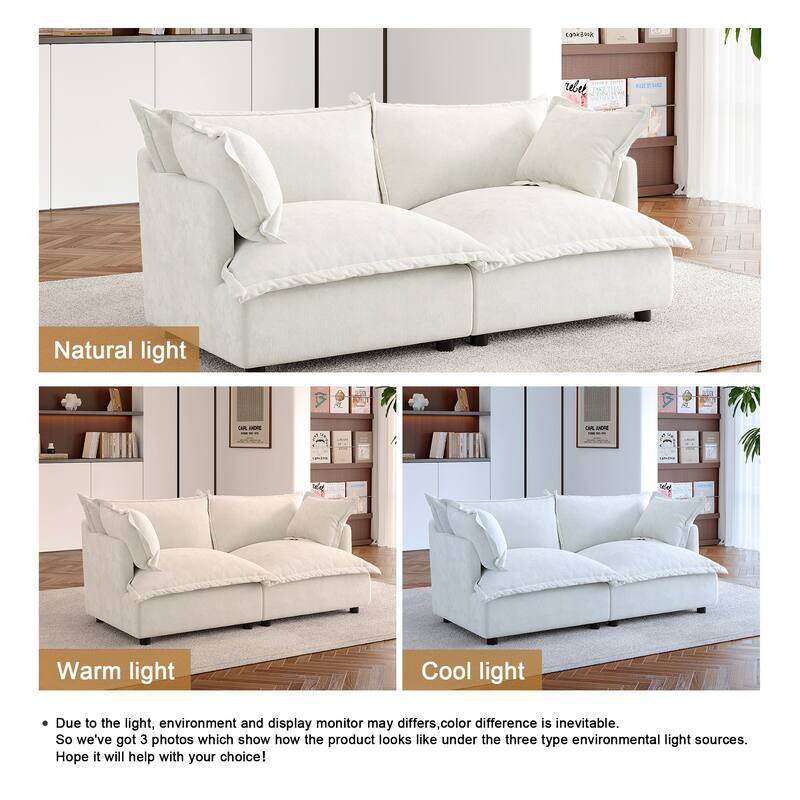 Double Layer Cushion Comfy Cloud Modular Sectional Sofa Set