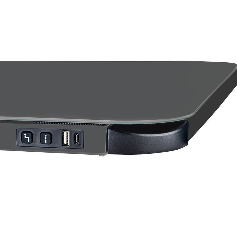 Glasstop Desk Black