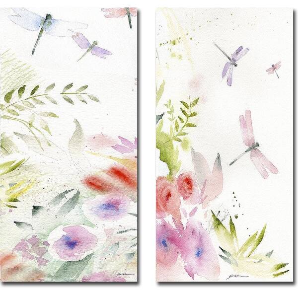 slide 1 of 1, Flight of the Dragonfly I & II by Sheila Golden 2-pc Gallery Wrapped Canvas Giclee Set (24 in x 12 in Each Canvas in Set)