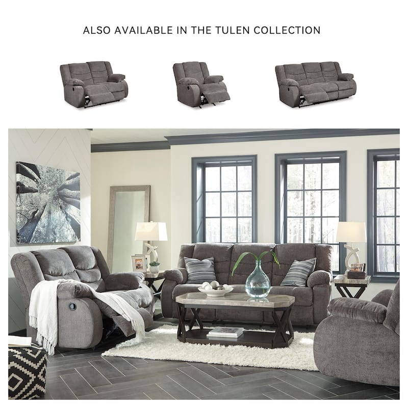 Signature Design by Ashley Tulen Gray Reclining Sofa - 63" W x 40" D x 40" H