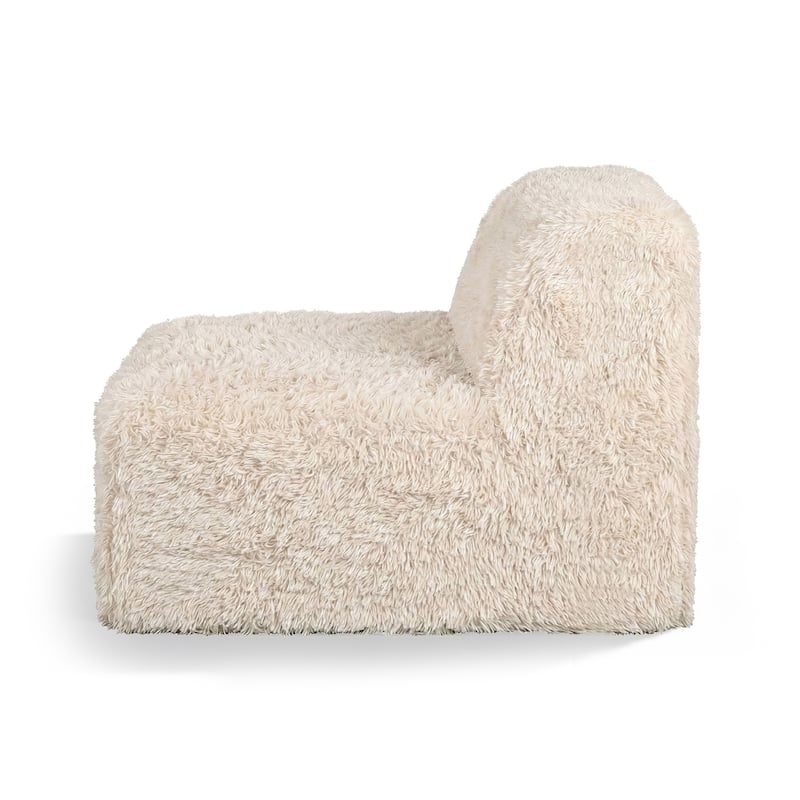 Furniture of America Ylena Modern 5-Piece Faux Fur Foam Modular Armless Compressed Sectional Sofa with Ottoman