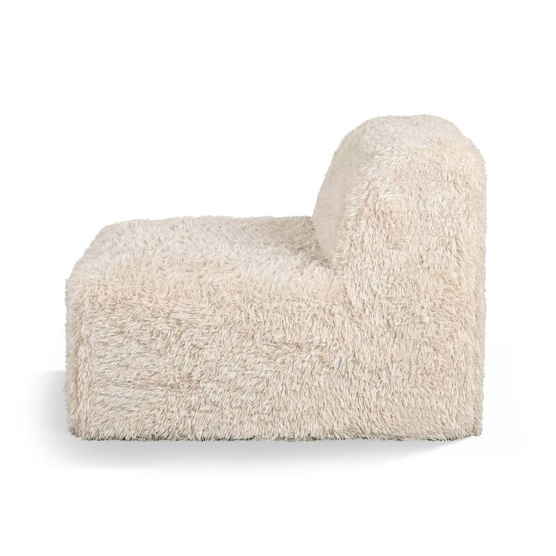 Furniture of America Ylena Modern 5-Piece Faux Fur Foam Modular Compressed Sectional Sofa