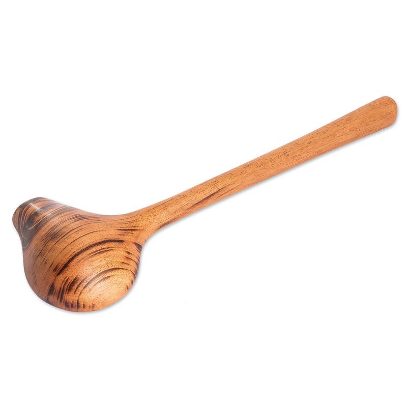 Novica Handmade Gourmet Inspiration Wood Serving Spoon