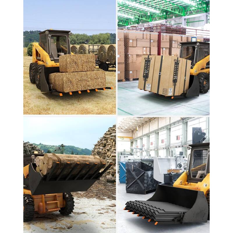 Clamp on Debris Forks to 68" Bucket,Pallet Forks with 5400LBS Load Capacity