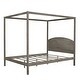 preview thumbnail 11 of 27, King /Queen Size Canopy Platform Bed with Headboard and Support Legs, Grey/Brown