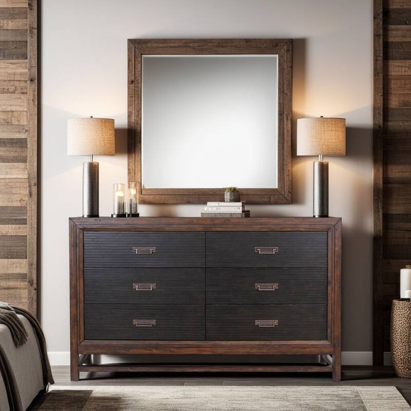 Bridgevine Home Branson 6-drawer Dresser, No Assembly Required, Two-Tone Finish