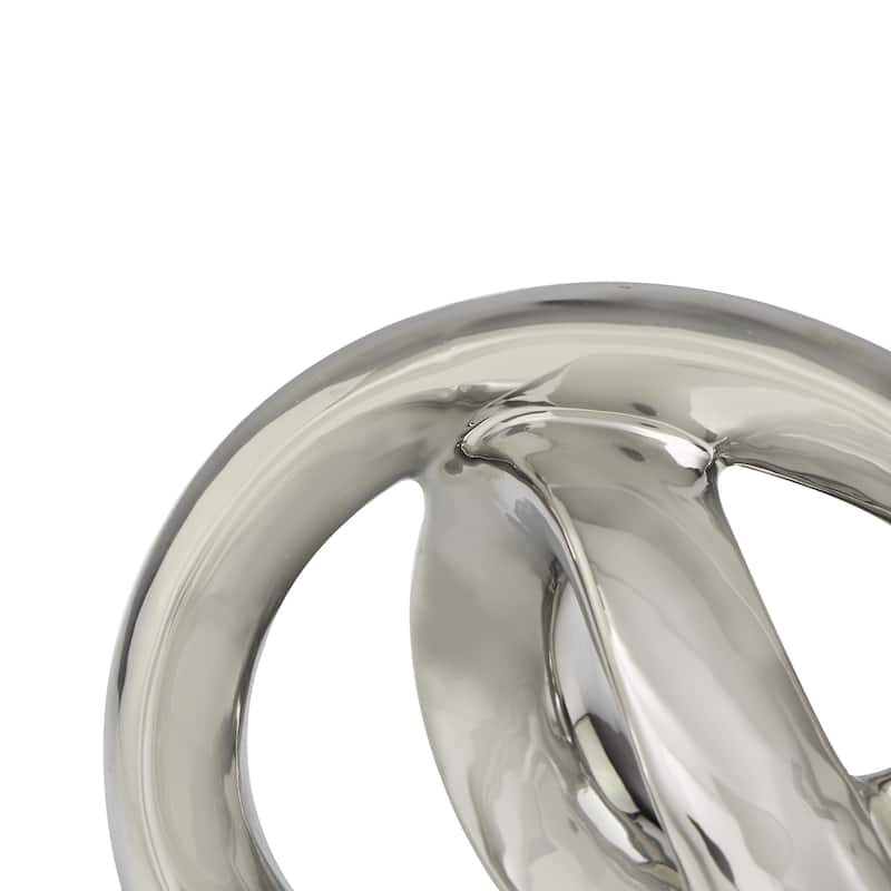 Ceramic Abstract Infinity Loop Decorative Sculpture - Silver or Gold - Roche River Decor