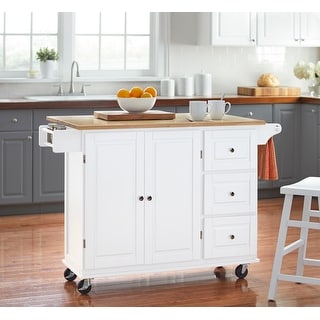 Black/ Natural Aspen 3-drawer Kitchen Cart