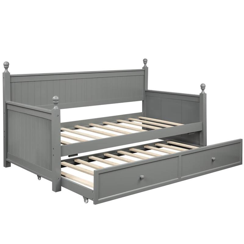 Harper & Bright Designs Twin Size Wood Daybed with Twin Size Trundle