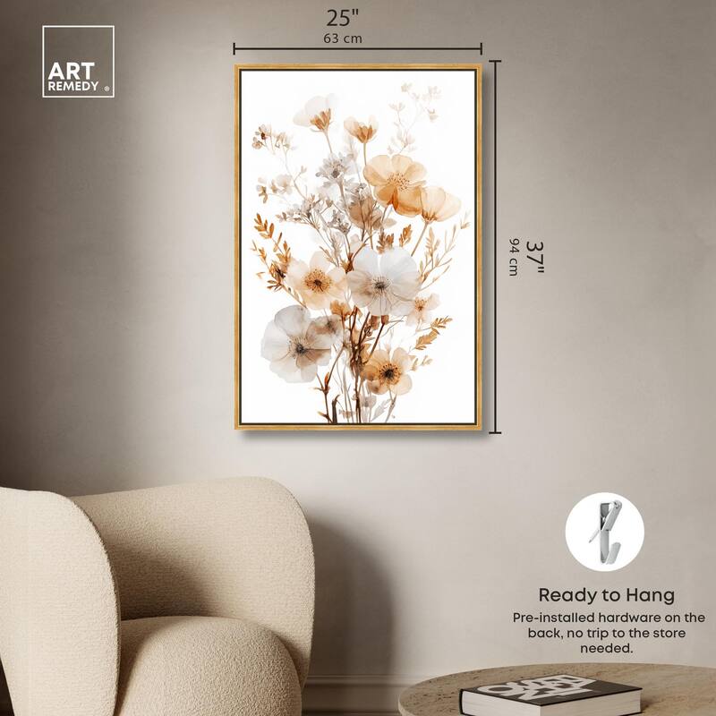 Parchment Petals Canvas by Art Remedy
